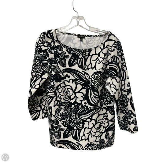 Top Long Sleeve By Talbots In Black & White, Size: M