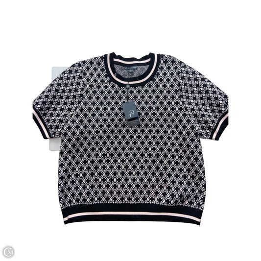 Sweater Short Sleeve By Adrianna Papell In Black, Size: Xl