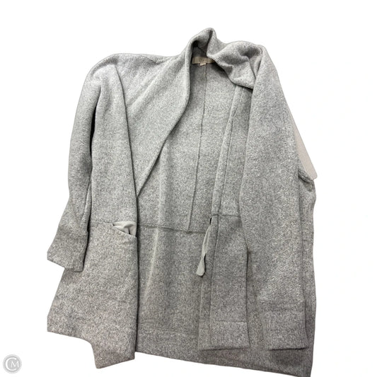 Sweater Cardigan By Loft In Grey, Size: M