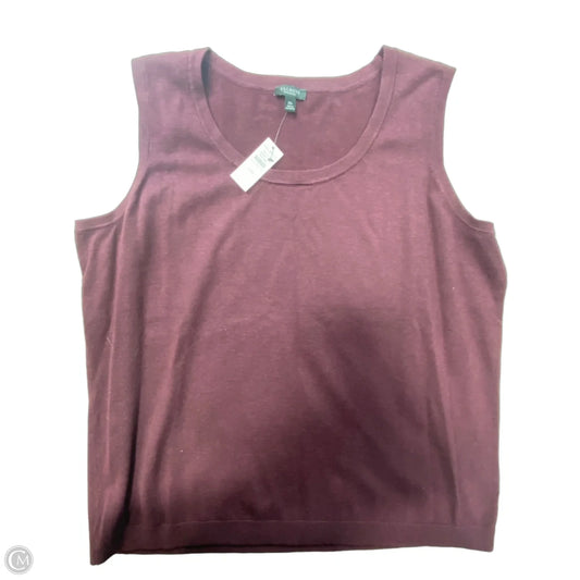 Vest Sweater By Talbots In Purple, Size: 2x