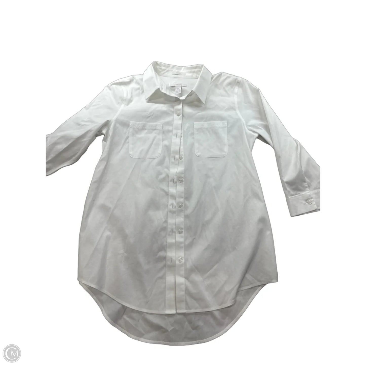 Top Long Sleeve Basic By Chicos In White, Size: S