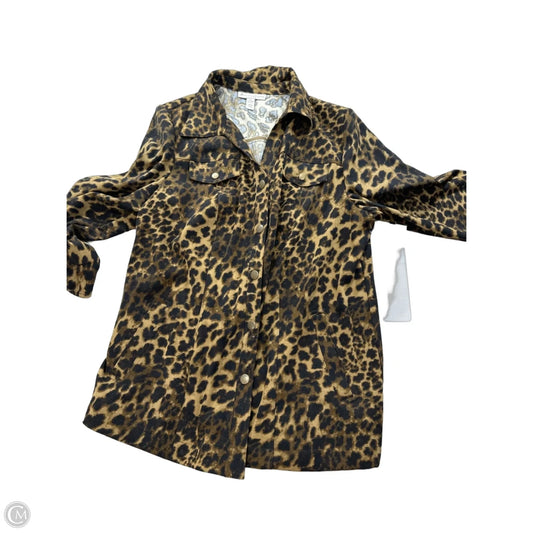 Jacket Shirt By Jm Collections In Animal Print, Size: Xl