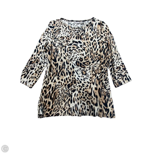Top Long Sleeve By Chicos In Animal Print, Size: M