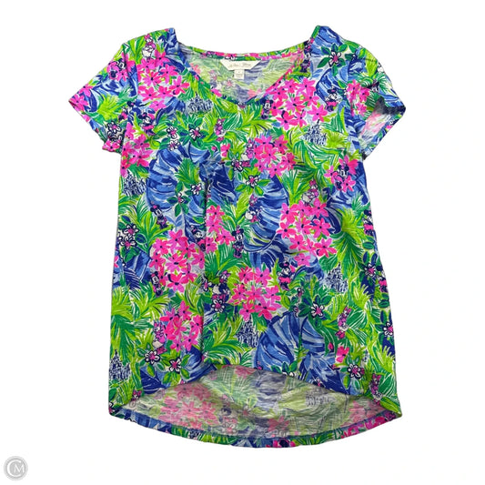 Top Short Sleeve Designer By Lilly Pulitzer In Multi-colored, Size: L