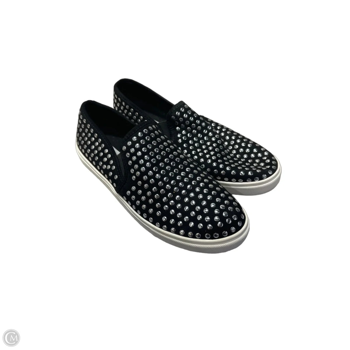 Shoes Flats By Steve Madden In Black & Silver, Size: 9