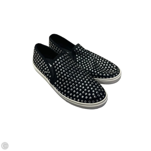 Shoes Flats By Steve Madden In Black & Silver, Size: 9