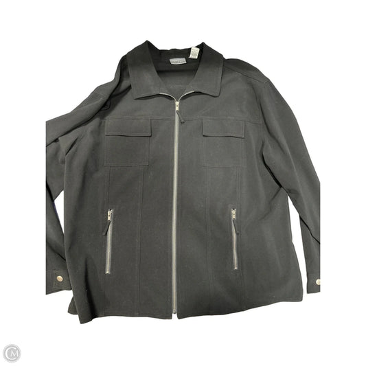Jacket Shirt By Chicos In Black, Size: Xl