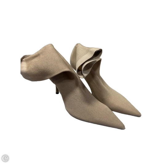Boots Ankle Heels By Zara In Beige, Size: 7.5