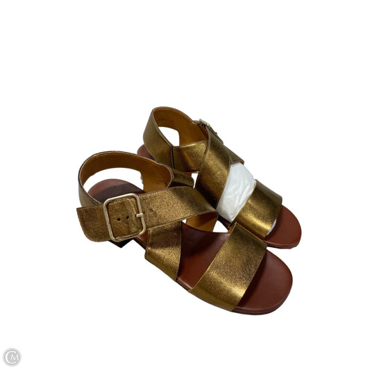 Sandals Heels Block By Cmc In Gold, Size: 7.5