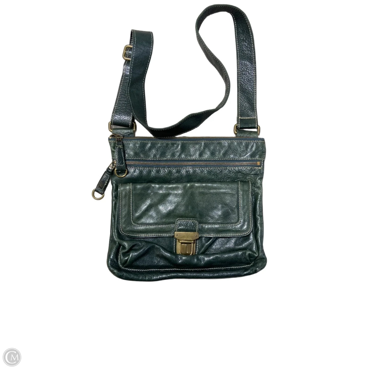 Handbag Leather By Roots, Size: Medium