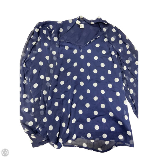 Top Long Sleeve By Joie In Polkadot Pattern, Size: L