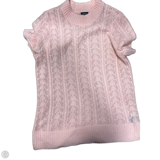 Sweater Short Sleeve By Torrid In Pink, Size: 1x
