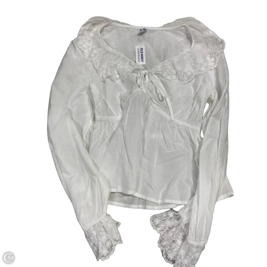 Top Long Sleeve By Old Navy In White, Size: S