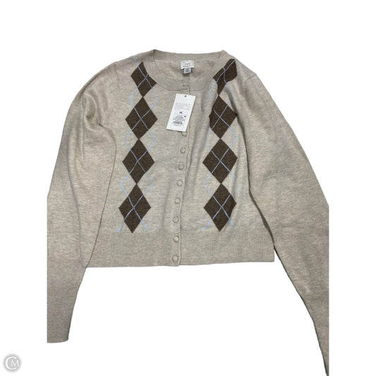 Sweater Cardigan By A New Day In Beige, Size: Xs
