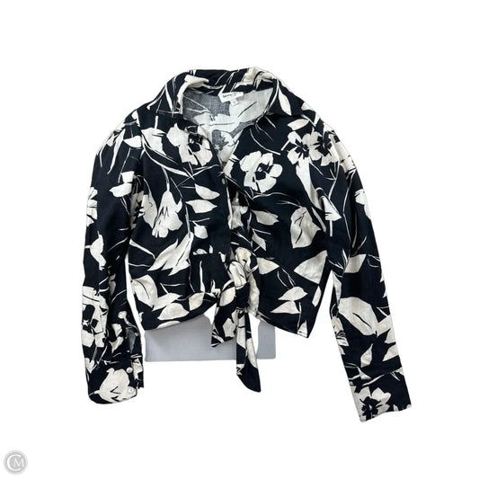 Top Long Sleeve By Panama Jack In Black & Cream, Size: S