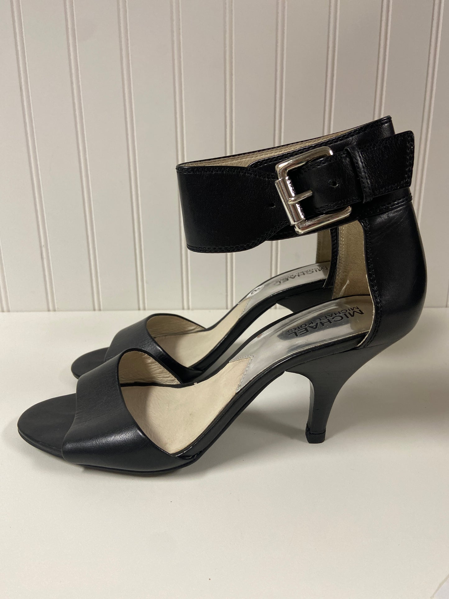 Black Sandals Heels Stiletto Michael By Michael Kors, Size 8.5