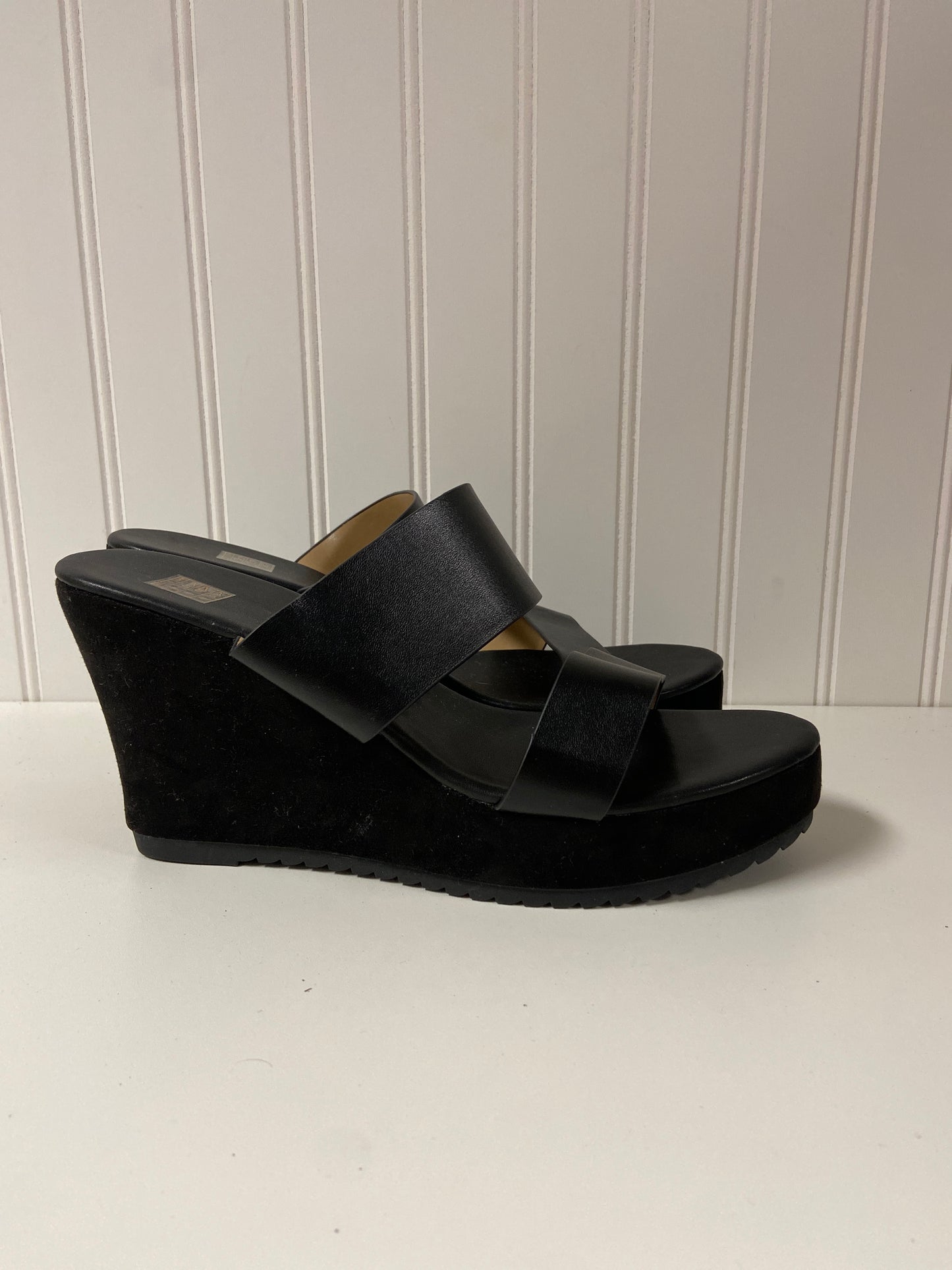 Black Sandals Heels Wedge Clothes Mentor, Size 10