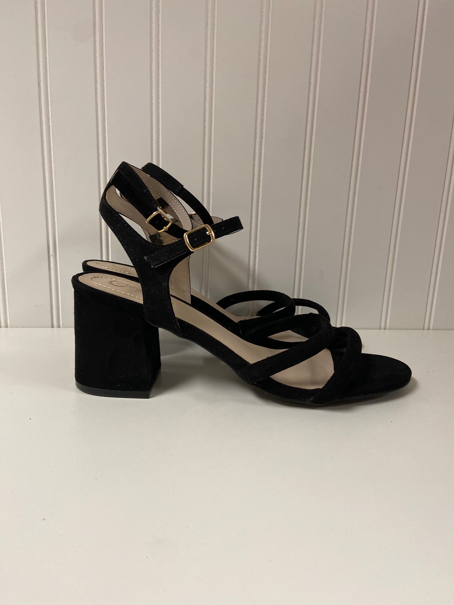 Black Sandals Heels Block Clothes Mentor, Size 10