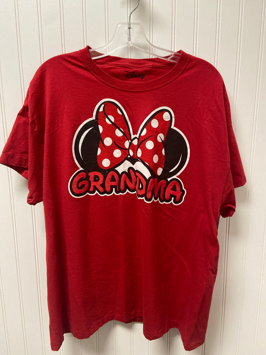 Red Top Short Sleeve Disney Store, Size Xl