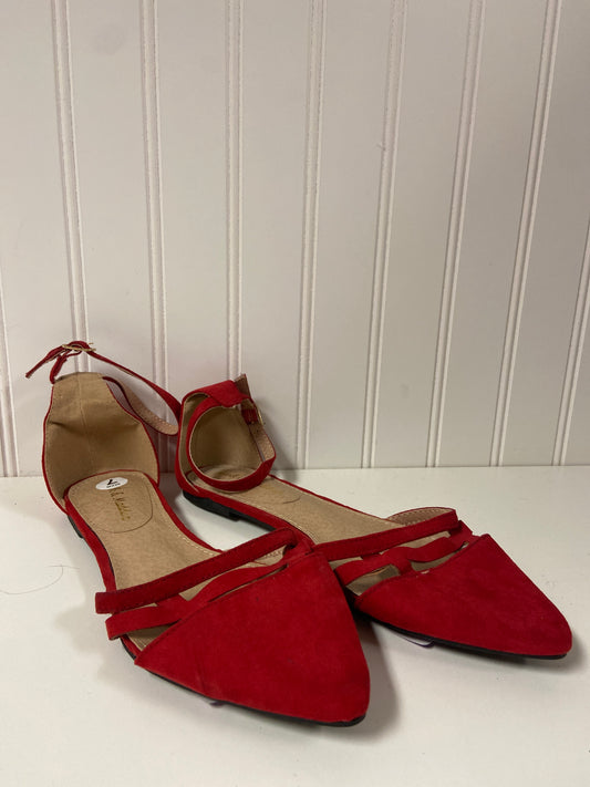 Red Shoes Flats Clothes Mentor, Size 7