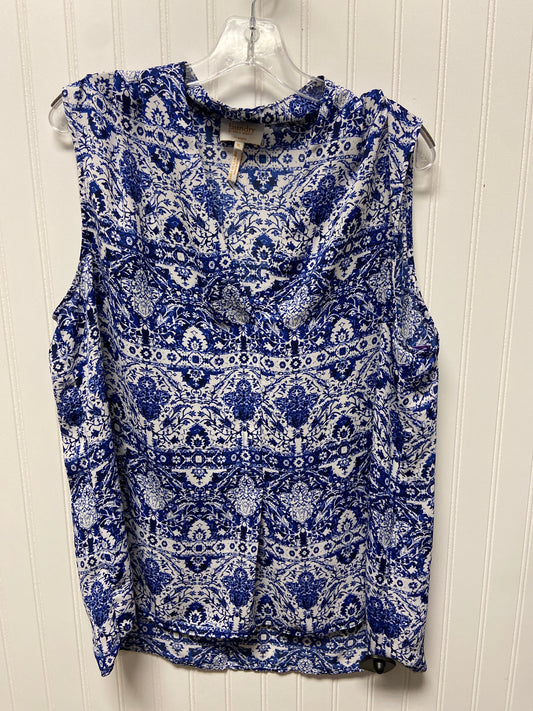 Blue & White Top Sleeveless Laundry, Size Xl