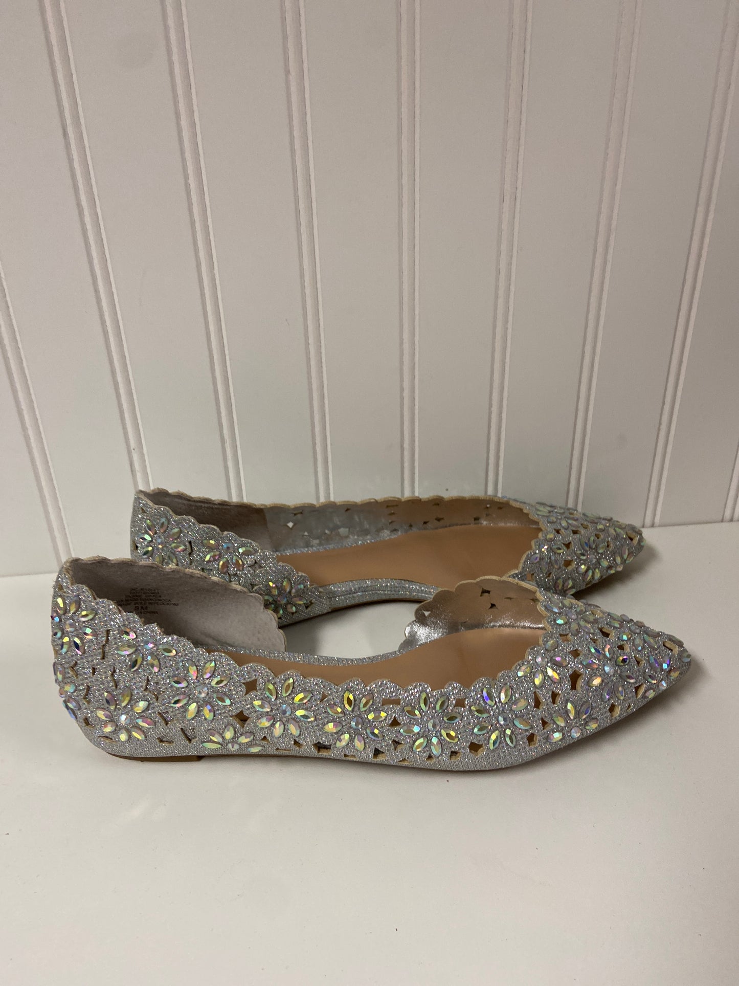 Silver Shoes Flats Inc, Size 8