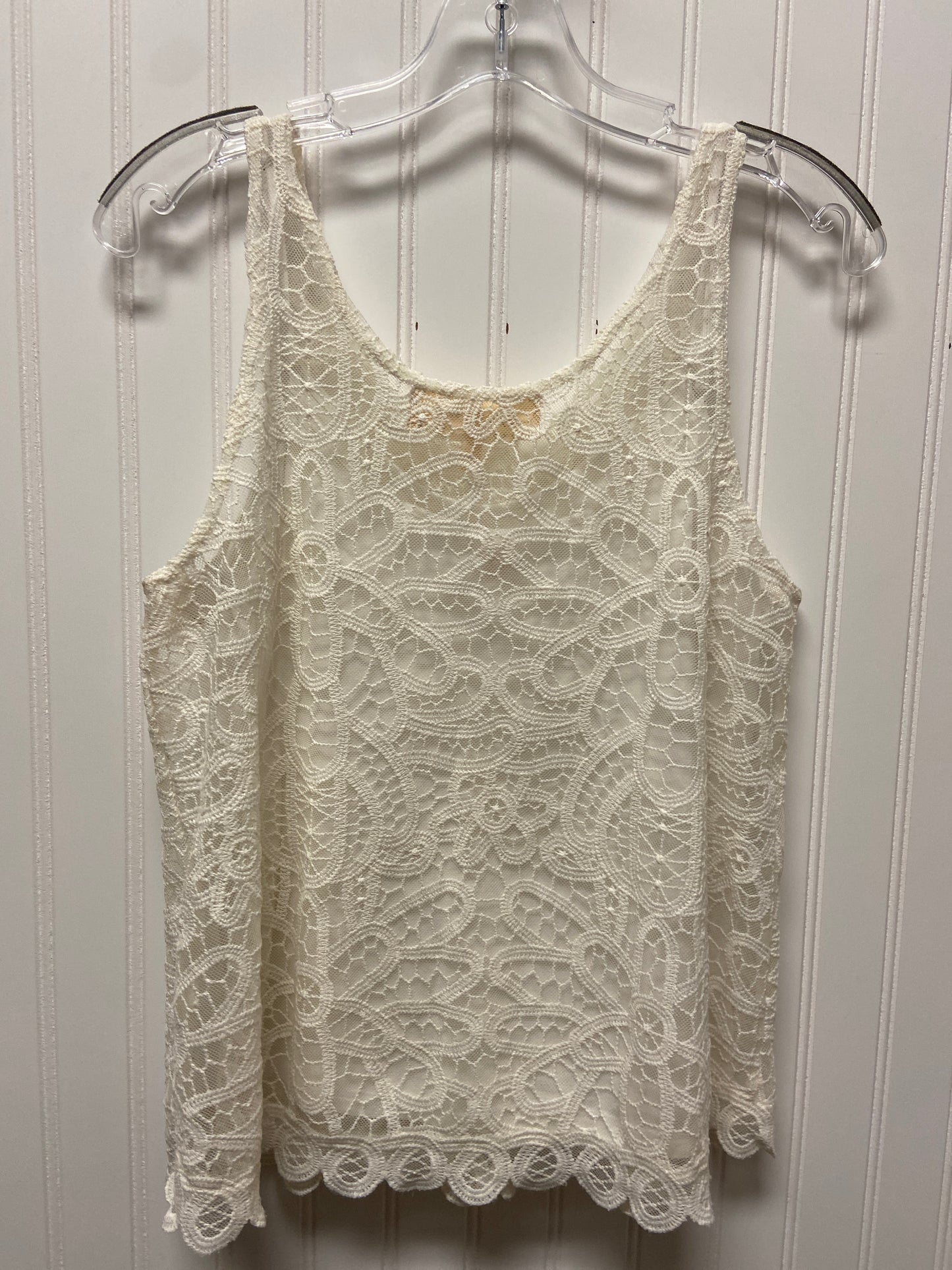 Cream Top Sleeveless Cmc, Size S