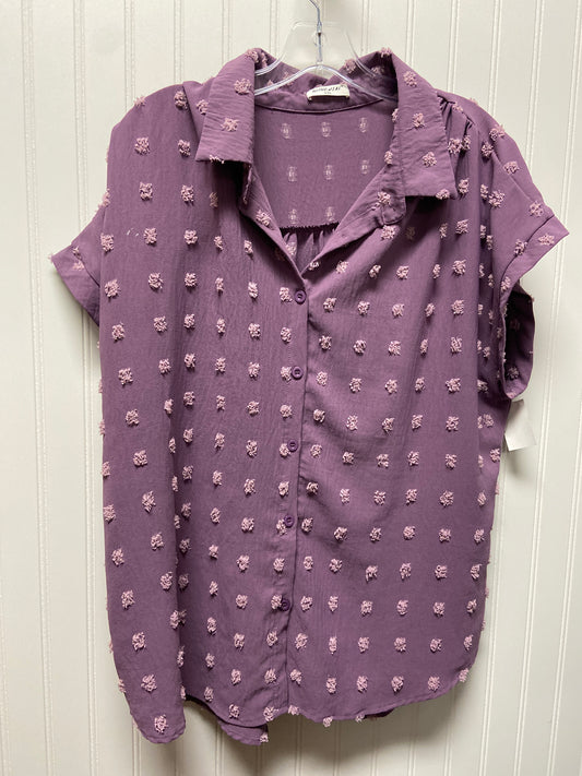 Blouse Short Sleeve By Clothes Mentor In Purple, Size: 1x