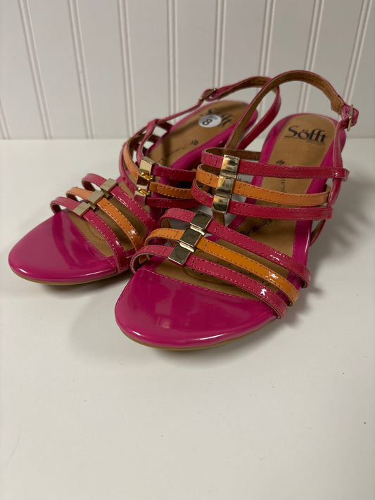 Sandals Heels Wedge By Sofft In Pink, Size: 8