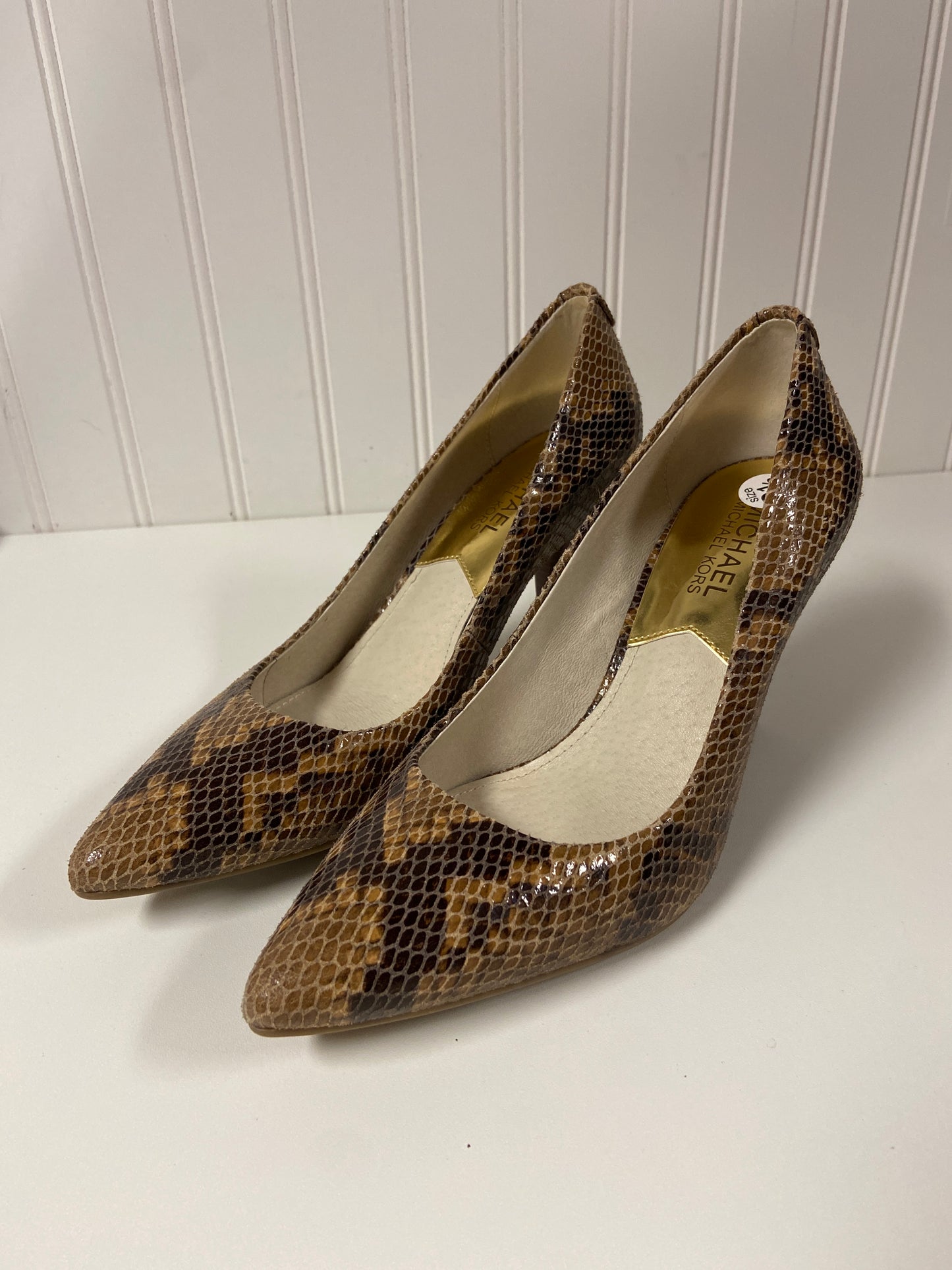 Shoes Heels Stiletto By Michael By Michael Kors In Snakeskin Print, Size: 6.5