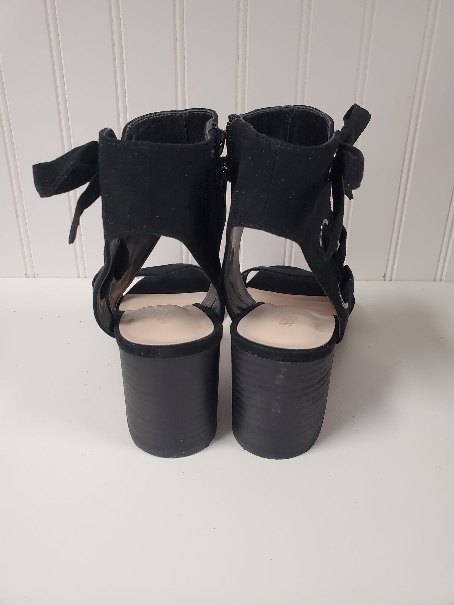 Sandals Heels Block By Nine West In Black, Size: 9