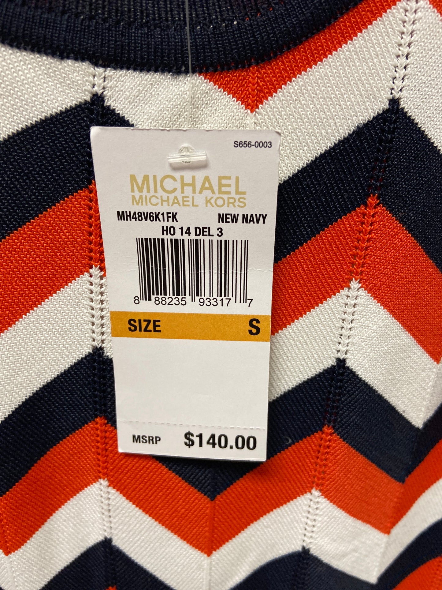 Dress Casual Midi By Michael By Michael Kors In Blue & Orange, Size: S