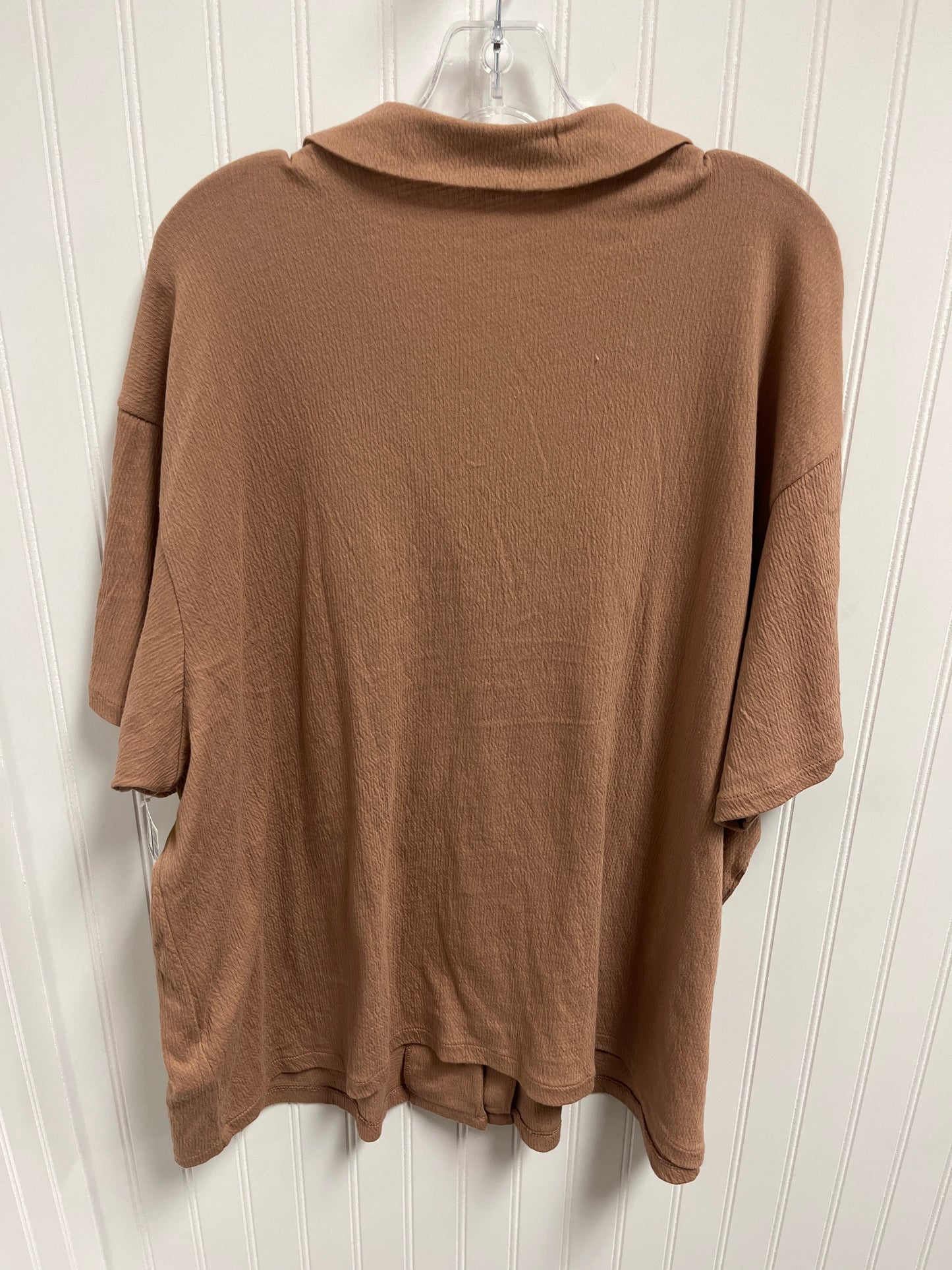 Blouse Short Sleeve By Madewell In Tan, Size: 2x