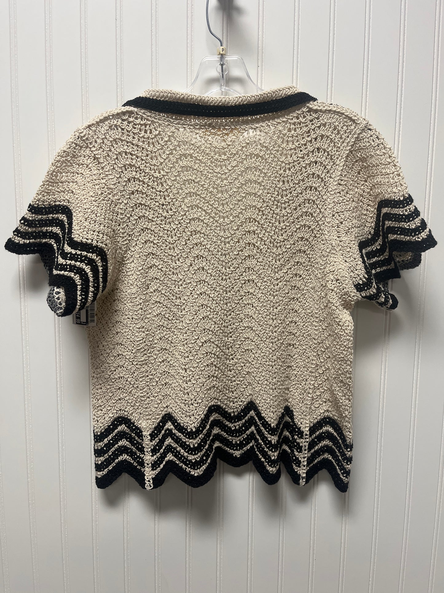 Sweater Short Sleeve By Solitaire In Beige, Size: M