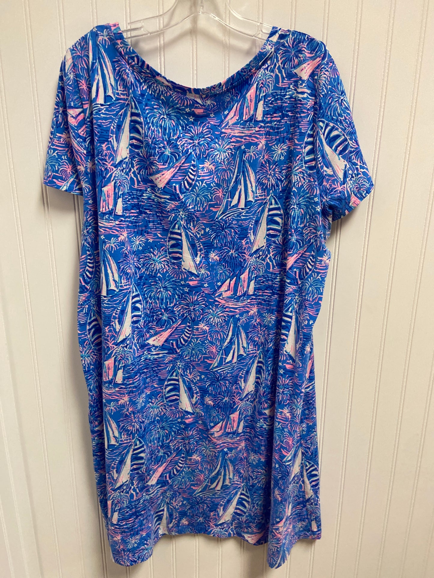 Dress Designer By Lilly Pulitzer In Blue & Pink, Size: Xxl