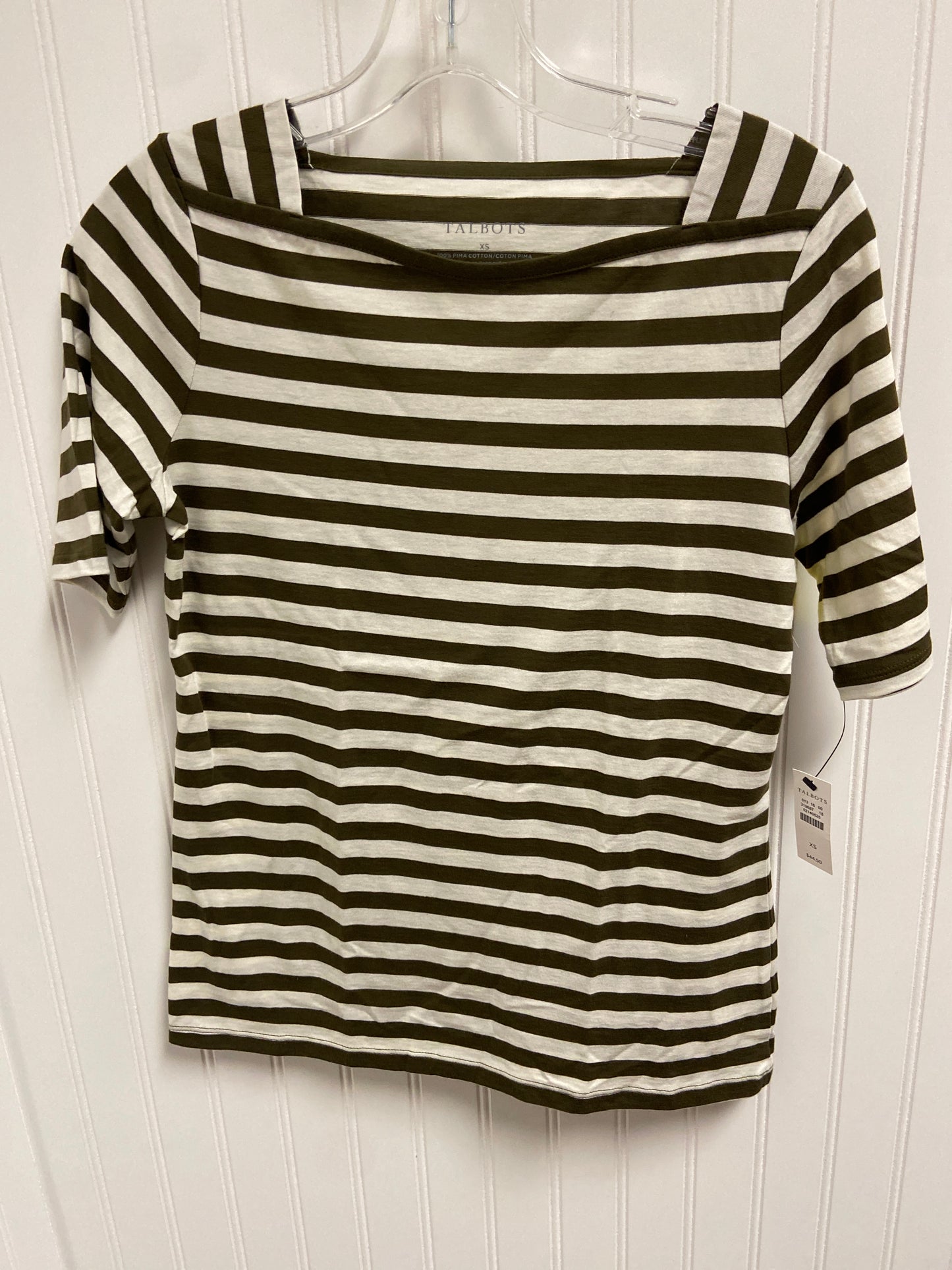 Top Short Sleeve Basic By Talbots In Striped Pattern, Size: Xs