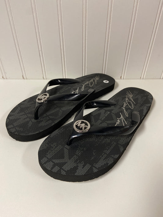 Sandals Flip Flops By Michael By Michael Kors In Black, Size: 9