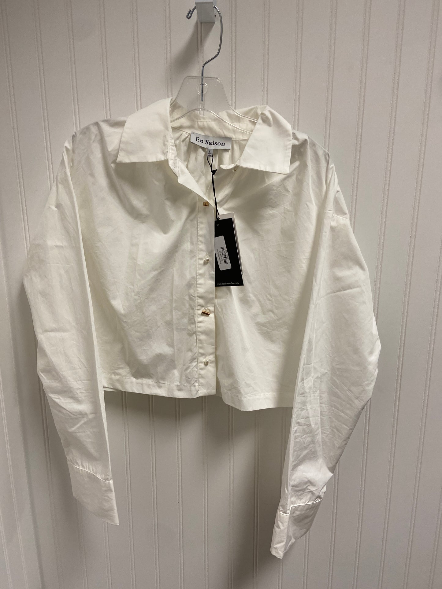 Blouse Long Sleeve By En Saison In White, Size: S