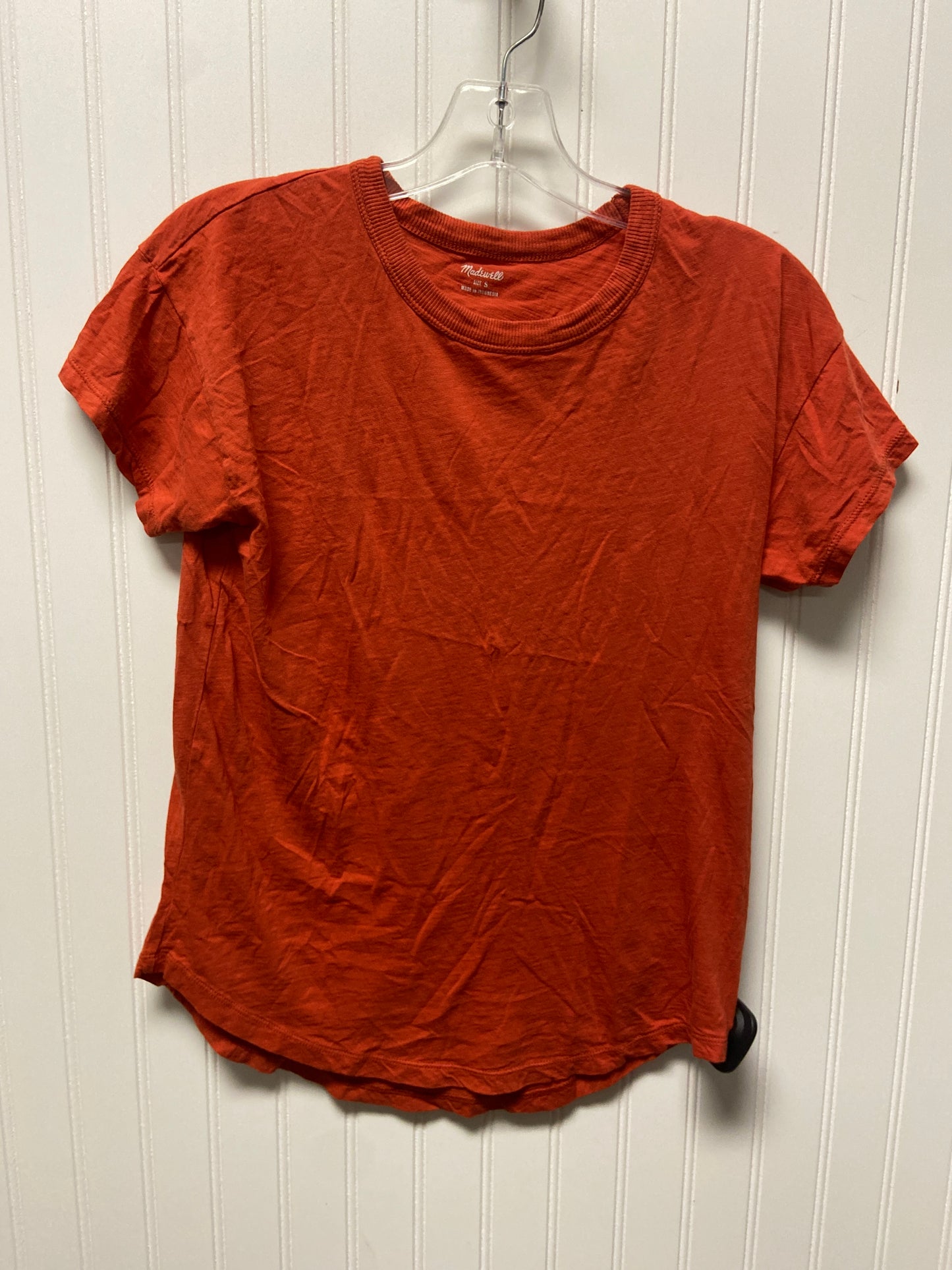 Top Short Sleeve Basic By Madewell In Orange, Size: S