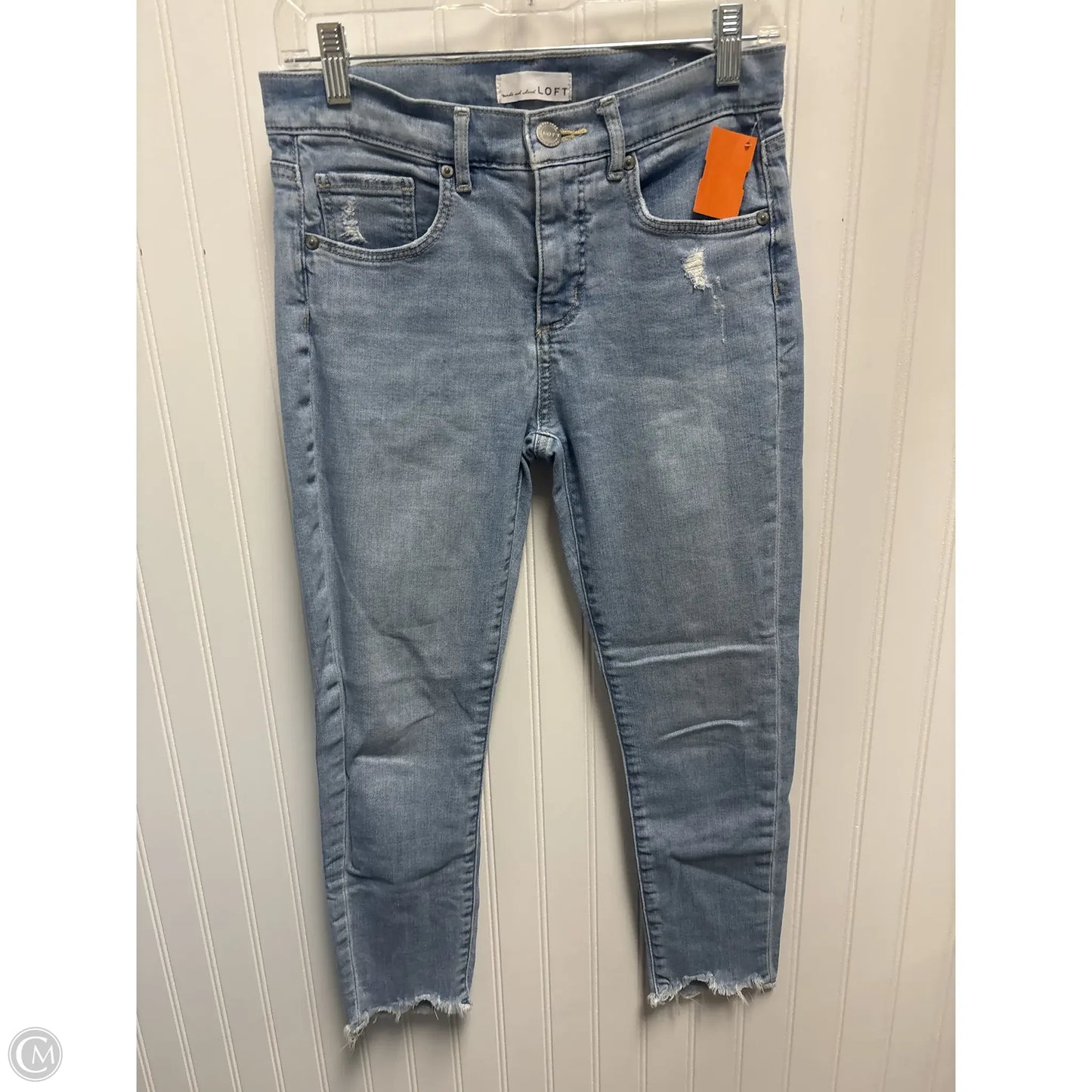 Jeans Skinny By Loft In Blue Denim, Size: 4