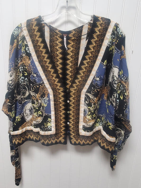 Top 3/4 Sleeve By Free People In Blue & Orange, Size:Xs